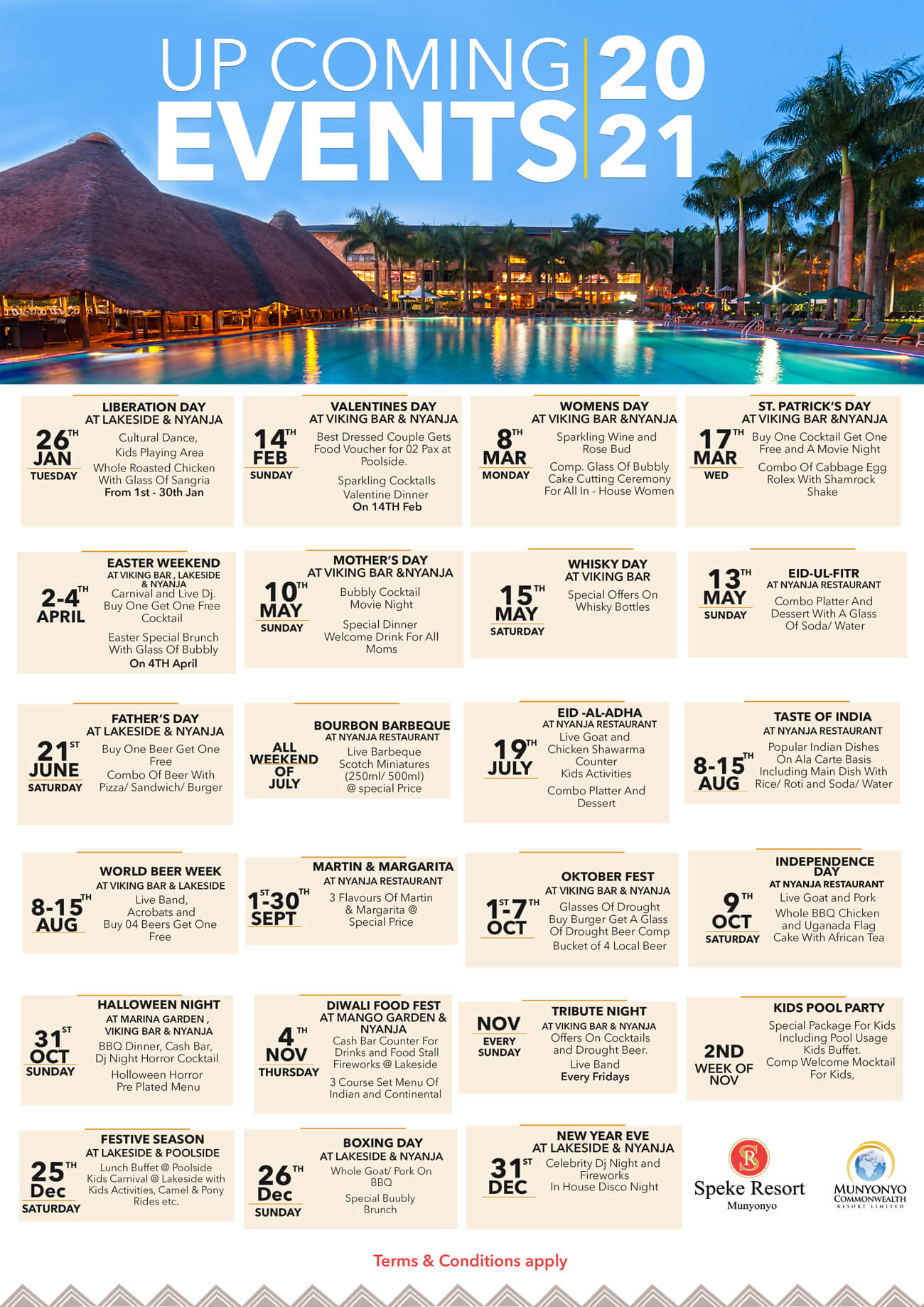 Event Calendar Speke Resort Munyonyo